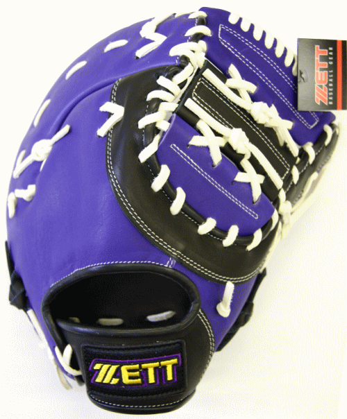 【2011秋限定品】ZETT ゼット 軟式一般カラーセレクトモデル 一塁手用 パープル×ブラック（7419） 右投用
