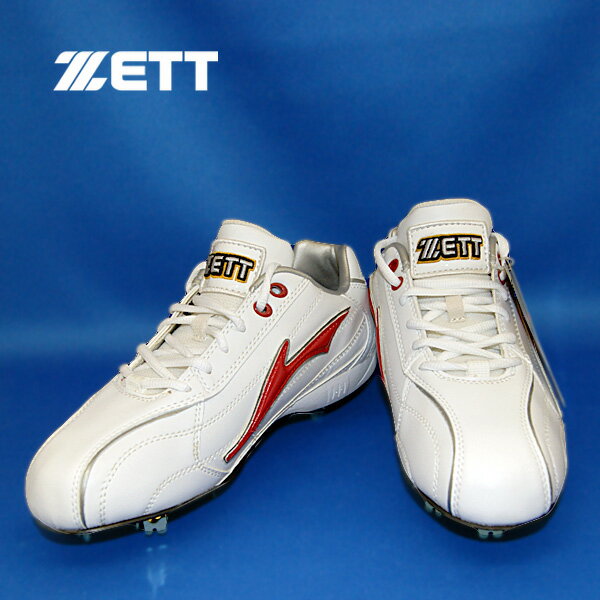 【野球スパイク】 ZETT ビルドCR（BSR2377） ホワイト×レッド 50％OFF！【特野靴】