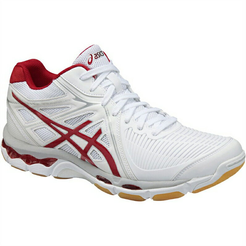 アシックス ゲルネットバーナーバリスティックMT（GEL-NETBURNER BALLISTIC MT）ホワイト×レッドTVR477-0123 バレーボール バレー シューズ ASICS 2015年夏モデル ラッキーシール対応の画像