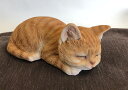 ねこの置物 ガーデニング ガーデンオーナメント 置物 オブジェ インテリア かわいい 雑貨 樹脂 猫 ネコ 動物 ディスプレイ 【 スモールキャット(茶トラ) 】