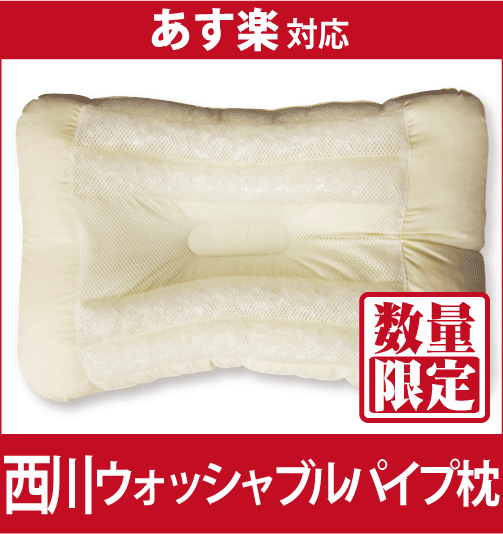 【激安！最低価格保証！】京都西川ウォッシャブルパイプ枕35×50cm/参考上代2625円の品が衝撃の62％OFF!洗えるまくら/頚椎安定型パイプ枕/ピロー/信頼の西川【数量限定品】【RCPmara1207】