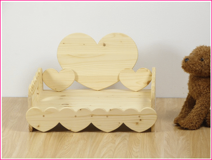犬　ベッド【ハートベッドM】木製ペット用ベッド　犬　猫　かわいいハートがモチーフ　カントリ…...:chocomoco:10000016