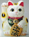招猫白小判右手6号(千万両)約18.5cm(Y-2622)昔ながらの「まねきねこ」です♪