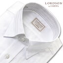LORDSON Yシャツ 長袖 ワイシャツ メンズ 形態安定 スナップダウンカラー 白 ホワイト ドビーブロックストライプ LORDSON by CHOYA(cod704-200) 2209ft 2209KS