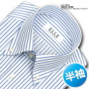★新商品★【ELLE HOMME】TC 形態安定加工 吸水速乾 ゆったり 半袖ペンシルストライプ・ボタンダウンシャツ(ビジネスシャツ/ワイシャツ/Yシャツ/ドレスシャツ/S〜LL/メンズ)(zen420-455)