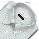 LORDSON Crest 長袖 ワイシャツ メンズ 春夏秋冬 形態安定加工 スリム ネイビーダブル