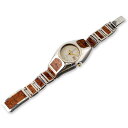 STANLEY GUESS(スタンリーゲス)：Wood/Silver Watch Case Short&Narrow Links w/Wood Inlaid Box Clip(ウッド/シルバーウォッチケースショート＆ナローリンクw/ウッドインレイドボックスクリップ)