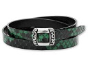 【VAN AMBURG LEATHERS ヴァンアンバーグレザーズ Bracelet ブレスレット】シングルラップスネークレザーブレスレットw/ベイビーフローブランクバックル/グリーン&ブラック【送料無料】