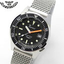 時計 腕時計 ダイバーズ イタリア SQUALE スクワーレ PROFESSIONAL プロフェッショナル ブラック×ブラック 1521-026 ダイバーズ 500m防水 メッシュブレス AUTOMATIC 自動巻き【Pt10】