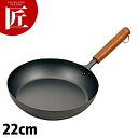 【送料無料】HS 純チタン木柄フライパン 22cm□フライパン 炒め鍋 深型 チタン 業務用 【ctaa】