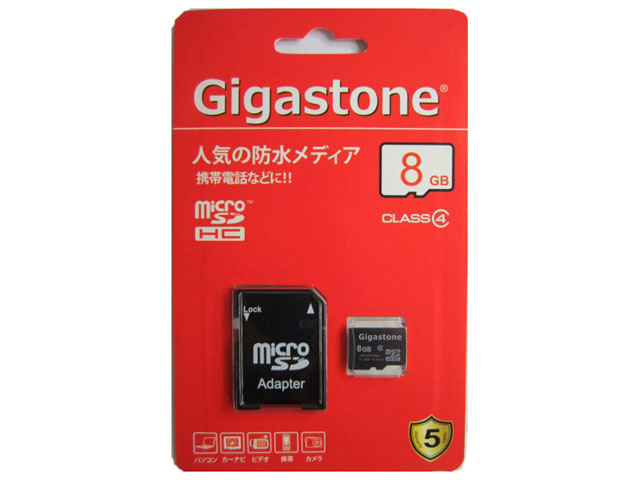 【送料無料】Gigastone MicroSDHCカード 8GB 11A1405 Class4 JANコード：4716814071124 マイクロSDカードmicroSDカードミクロSDカードマイクロSDHCカードミクロSDHCカード　正規品メモリーカード記録メディアフラッシュメモリー任天堂Wii3DS本体も対応 ギガストーン