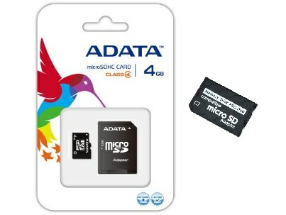 【送料無料】4GB AUSDH4GCL4-RA1 ADATA マイクロSDカードmicroSDカードマイクロSDHCカードmicroSDHCカード とメモリースティックPRODuoアダプターメモステPRODuoアダプターメモリースティックプロデュオアダプターメモステプロデュオアダプター(任天堂Wii3DSPSPPS3等対応)