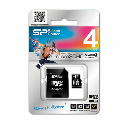 【お一人様3個限定】【送料無料】【4GB】【正規品】マイクロSDカードmicroSDカードミクロSDカード　マイクロSDHCカードmicroSDHCカードミクロSDHCカード　SP004GBSTH004V10-SP SILICONPOWERシリコンパワー メモリーカード 任天堂3DS本体も対応