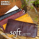 COOLɌ܂钷zyzVINTAGE SOFT LEATHER CROSS-STITCHI WIDE WALLETklre[W\tg..