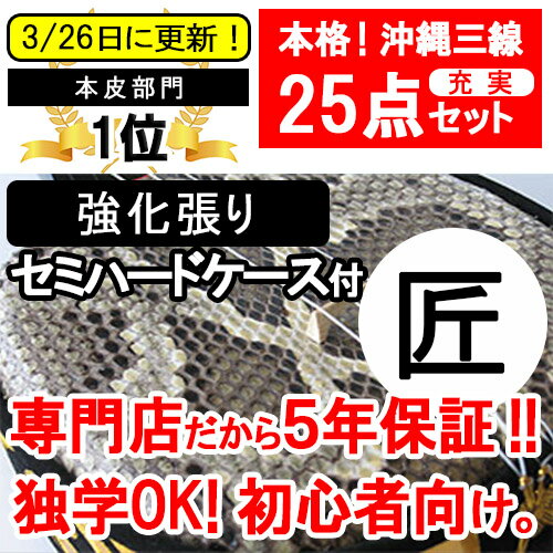 琉球三線　本皮強化張り　初心者応援セットA　(特別限定25点セット）【楽ギフ_包装】【沖縄…...:churasaki:10000120