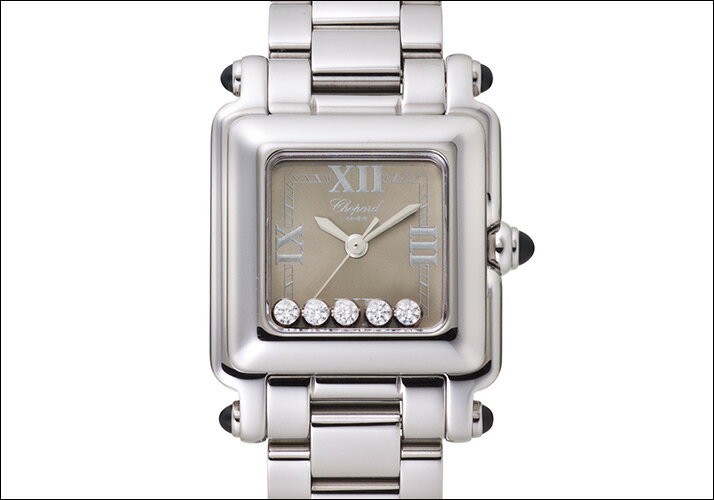 【中古】ショパール　ハッピースポーツ　スクエア　ミニ　Ref.27/8893-23　グレーダイアル(CHOPARD HAPPYSPORT SQUARE MINI Ref.27/8893-23 GRAY DIAL)