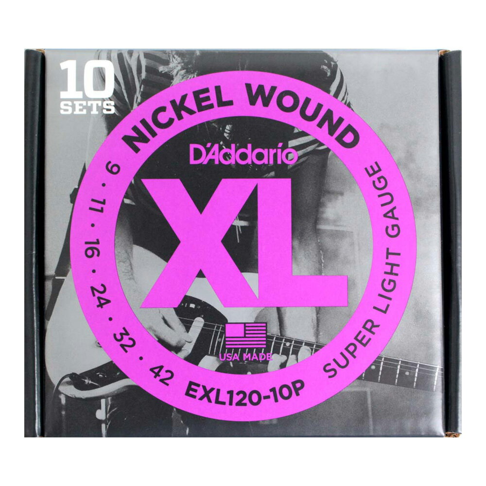 D'Addario EXL120-10P 10セットパック エレキギター弦...:chuya-online:10101289