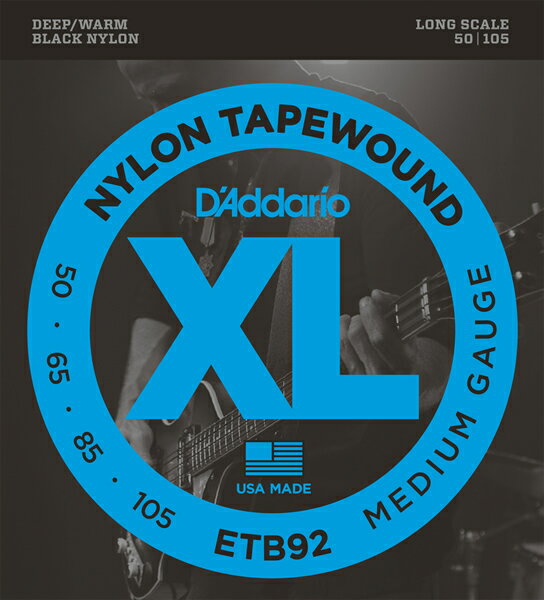 D'Addario ETB92 Black Nylon Tapewound エレキベース弦...:chuya-online:10116020