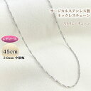 ステンレス ネックレス チェーン サージカルステンレス製 45cm 2mm スクリューチェーン レディース ネックレスチェーン
