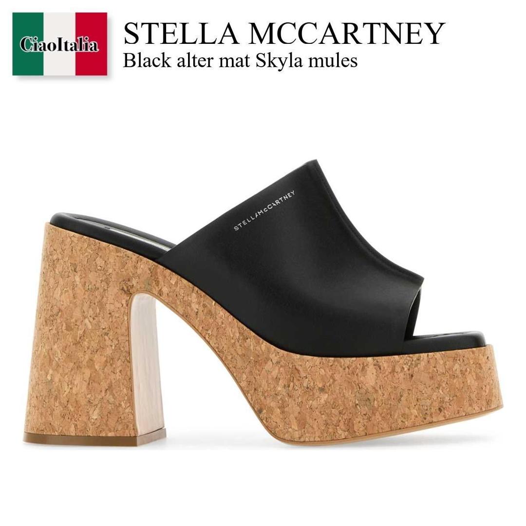 【数量限定・在庫限り・早い者勝ち！】 ステラ・マッカートニー / Stella Mccartney Black Alter Mat Skyla Mules / 810359 AP00P0 / 810359 AP00P0 1000 / 810359AP00P0 / 810359AP00P0 1000 / 810359AP00P01000 / サンダル・ミュール