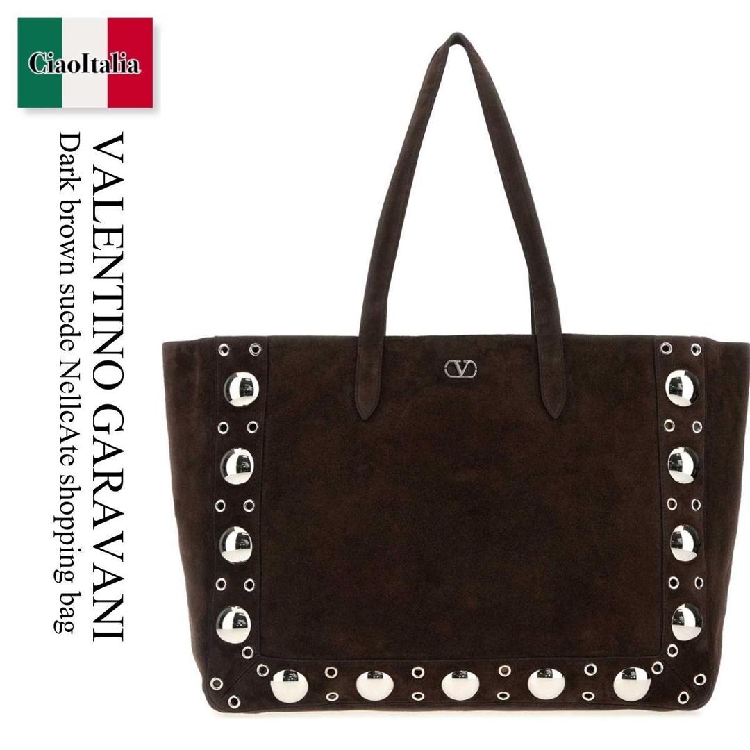【数量限定・在庫限り・早い者勝ち！】 バレンチノ / かばん / カバン / Valentino Garavani Dark Brown Suede Nellcate Shopping Bag / 7Y2B0R78JET / 7Y2B0R78JET 0TO / 7Y2B0R78JET0TO / トートバッグ