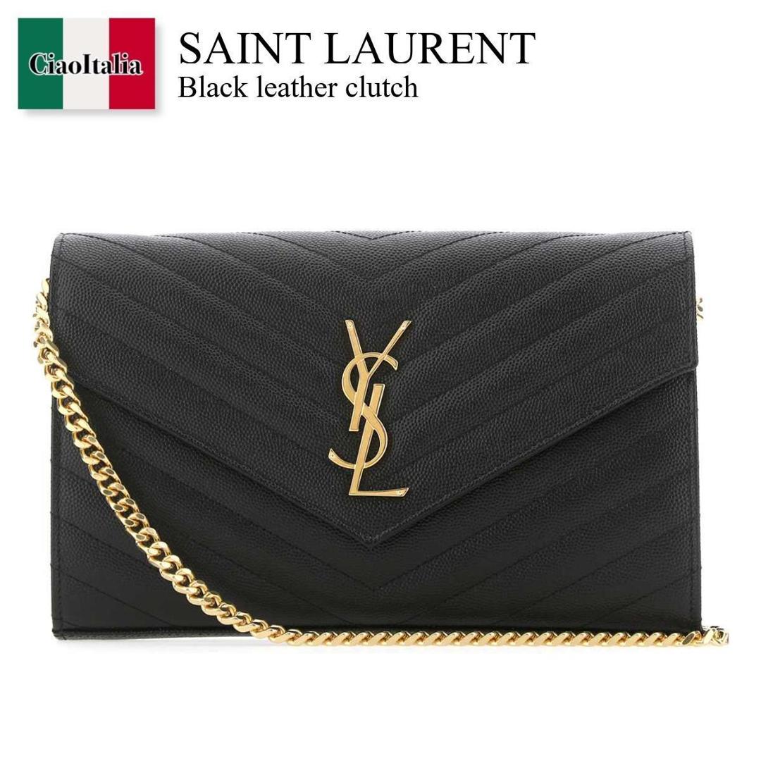 【数量限定・在庫限り・早い者勝ち！】 サンローラン / かばん / カバン / Saint Laurent Black Leather Clutch / 377828 BOW01 / 377828 BOW01 1000 / 377828BOW01 / 377828BOW01 1000 / 377828BOW011000 / クラッチバッグ