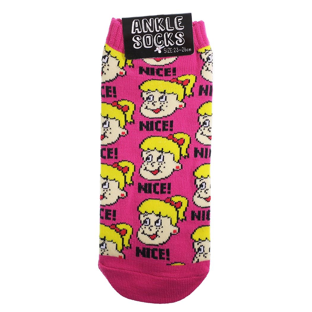 靴下 NICE GIRLS 男女兼用 アンクルソックス オクタニコーポレーション 23-25cm 派手 面白 雑貨 グッズ メール便可 シネマコレクション