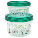 ムーミン 食品保存容器 ラウンド コンテナ 大 小 2個セット ムーミン谷 北欧 スモールプラネット 500ml 250ml キッチン 雑貨 キャラクターグッズ シネマコレクション