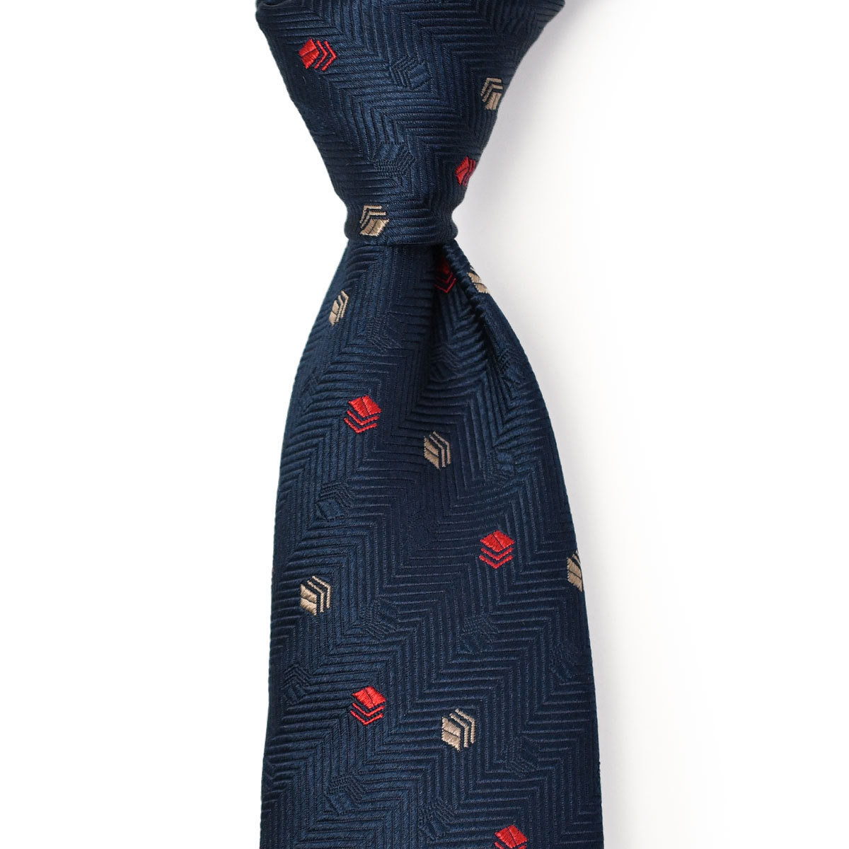 Atto Vannucci【アットヴァンヌッチ】VINTAGE ネクタイ ART NAVY セッテピエゲ シルク ドット ネイビー×レッド