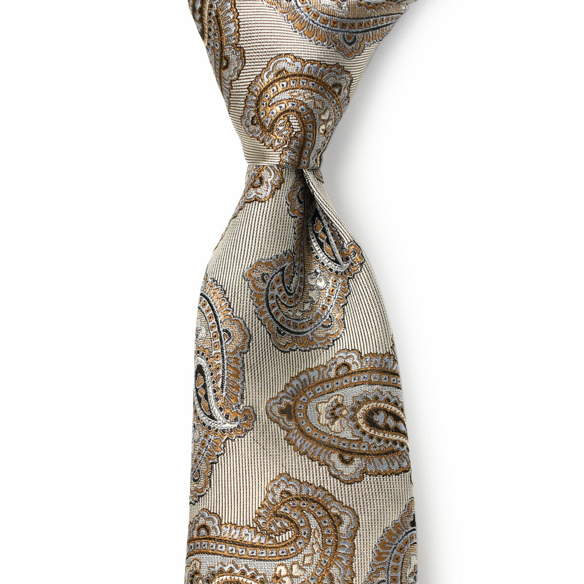 Atto Vannucci【アットヴァンヌッチ】ネクタイ 30104 セッテピエゲ シルク ペイズリー ベージュ