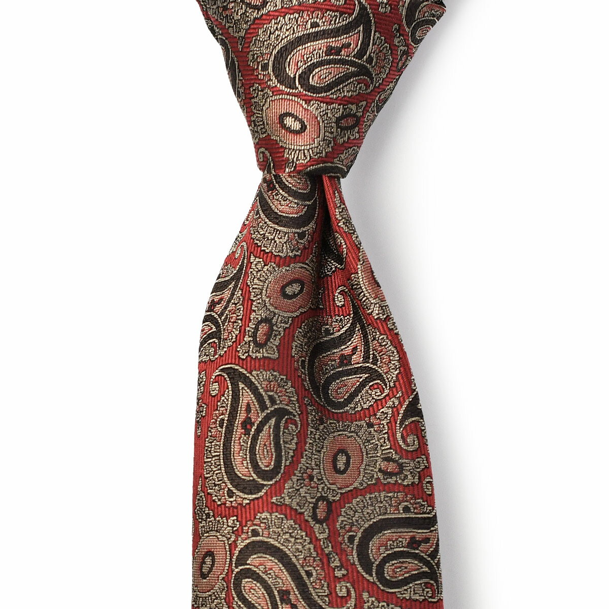 Atto Vannucci【アットヴァンヌッチ】ネクタイ 30117 セッテピエゲ シルク ペイズリー レッド