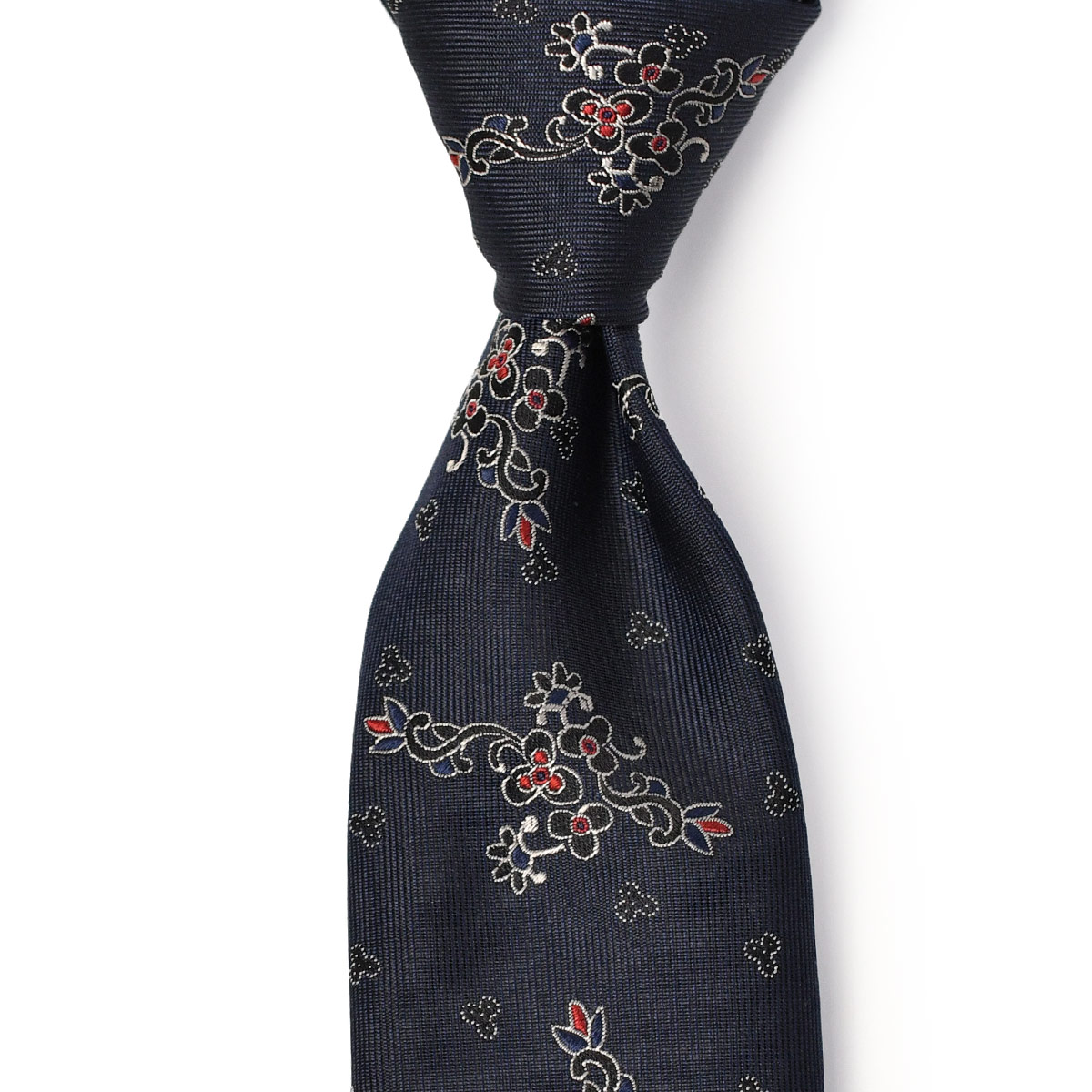 Atto Vannucci【アットヴァンヌッチ】ネクタイ 30000 セッテピエゲ シルク 小紋 ネイビー