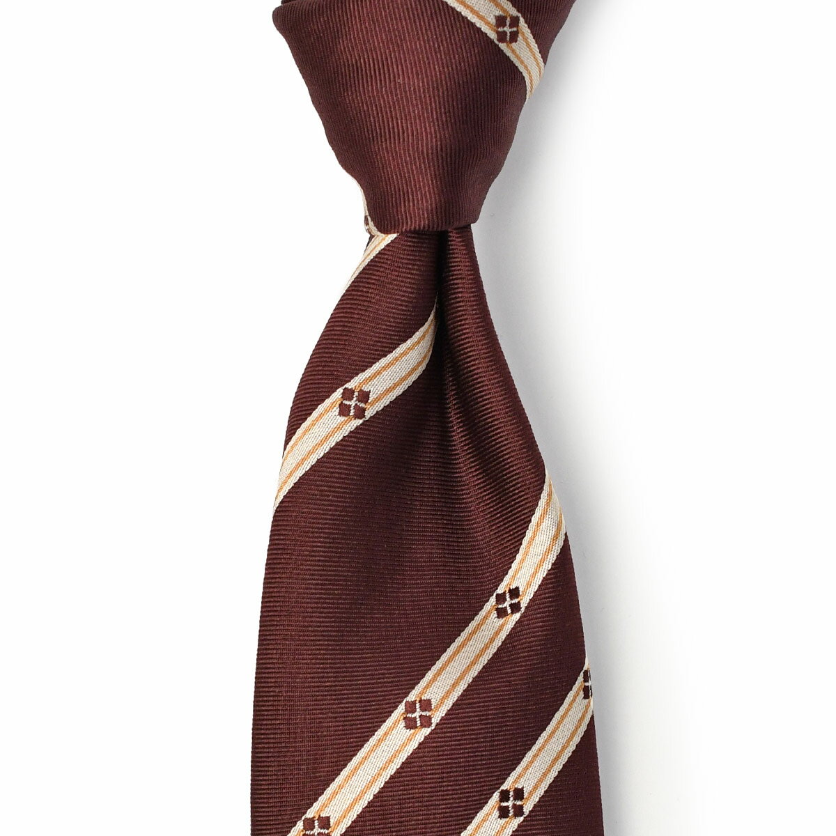 Atto Vannucci【アットヴァンヌッチ】ネクタイ 30258 セッテピエゲ シルク ストライプ ボルドー
