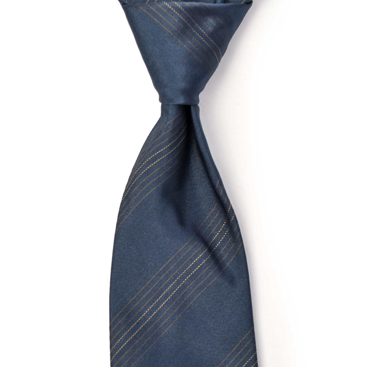 Atto Vannucci【アットヴァンヌッチ】ネクタイ 20255 セッテピエゲ シルク ストライプ ネイビー×ライトブラウン