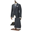 LARDINI【ラルディーニ】3ピースシングルスーツ JL94033AQ IERP49498 61 ウール ストレッチ グレンチェック チャコールグレー