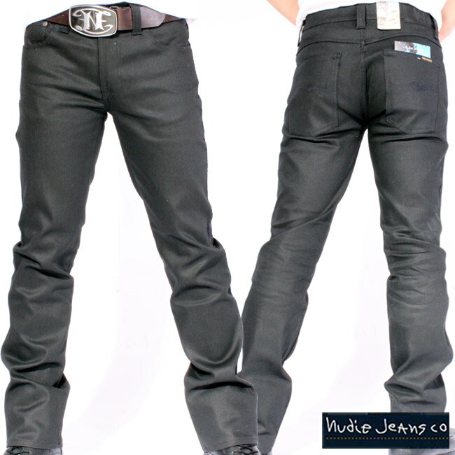 ヌーディージーンズ スリムジム ストレートチューブレッグ ドライブラックコーテッドNudie Jeans SLIM JIM STRAIGHT TUBELEG Dry Black Coated