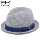 イーケーバイニューエラ ハット ザ フェドーラ ウールフェルト グログランバンド グレー ネイビー EK By New Era Hat The Fedora Wool Felt Grosgrain Band Gray Navy【あす楽対応_近畿】【あす楽対応_中国】【あす楽対応_四国】【あす楽対応_九州】