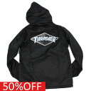 【ニューエラ/メンズ/NEW ERA/ジュニア/帽子/キャップ】 THRASHER HOODED COACH JKT ブラック×ホワイト