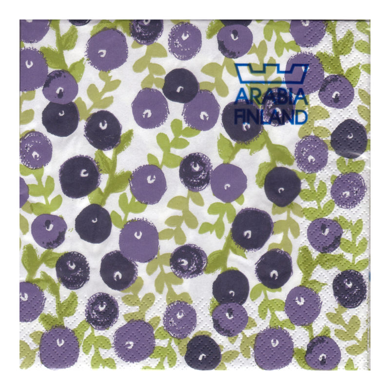 アラビアフィンランド ARABIA FINLAND ペーパーナプキン ブルーベリー Blueberry Paper Serviette Napkins 33×33cm 