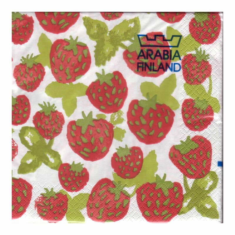 アラビアフィンランド ARABIA FINLAND ペーパーナプキン ストロベリー Strawberry Paper Serviette Napkins 33×33cm 【ポイント2倍】