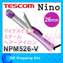 ヘアアイロン コテ 26mm カールアイロン くし付き テスコム マイナスイオン スチームヘアーアイロン TESCOM Nino カシスパープル NPM526-V