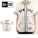【スマホエントリ限定P10倍12/19 09:59迄】 NEWERA ニューエラ BASEBALL SHIRT NEWERA LOGO WHT BLK ベースボール シャツ WHT 11403815 【服】シャツ コットン お買い得【楽天最安挑戦】