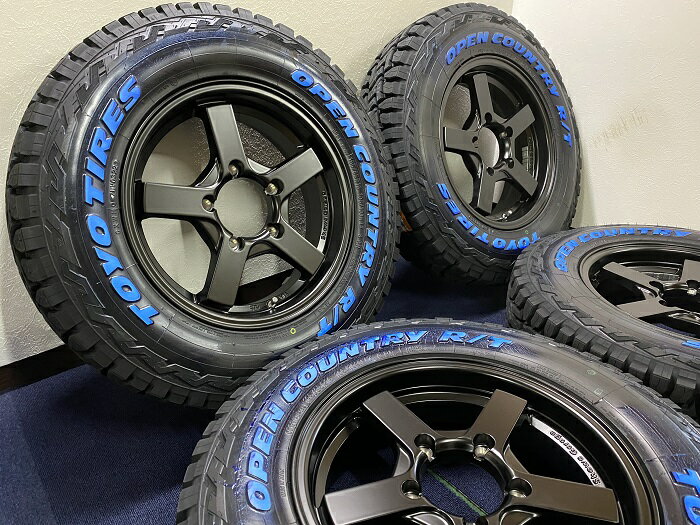 車検対応 新品 ラジアル 185/85R16 105/103 N LT TOYO TIRES オープンカントリー OPEN COUNTRY R/T 　<strong>ショウワガレージ</strong> X－Line クロスライン ホイール＆タイヤセット　185 85 16 ジムニー AZオフロード　<strong>JB64</strong> JB23