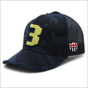 YOSHINORI KOTAKE(ヨシノリコタケ) 3ロゴ パンチングエナメル メッシュキャップ (CAP) NAVY CAMOxYELLOW 251-001019-017x【新品】