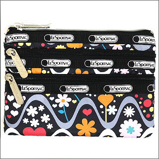 LeSportsacʥ쥹ݡȥå3Zip Cosmetic ݡڿʡMOON FLOWER274-000385-011