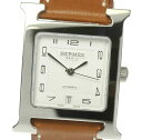☆美品☆箱保【HERMES】エルメス Hウォッチ HH2.510 革ベルト 自動巻き メンズ【ev10】【中古】