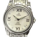 【OMEGA】オメガ デビル コーアクシャル 8Pダイヤ シェル 4581.75 自動巻き レディース【ev05】【中古】