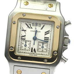 カルティエ CARTIER W20042C4 <strong>サントス</strong><strong>ガルベ</strong> <strong>LM</strong> クロノリフレックス YGコンビ <strong>クォーツ</strong> メンズ _769336【中古】