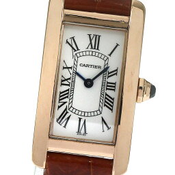 <strong>カルティエ</strong> CARTIER W2607456 <strong>タンクアメリカン</strong> SM K18PG クォーツ レディース 極美品 _792385【中古】