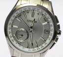 【CITIZEN】シチズン アテッサ エコドライブ サテライト ウエーブ F150-T021581/CC3010-51A チタン ソーラー電波 メンズ【中古】